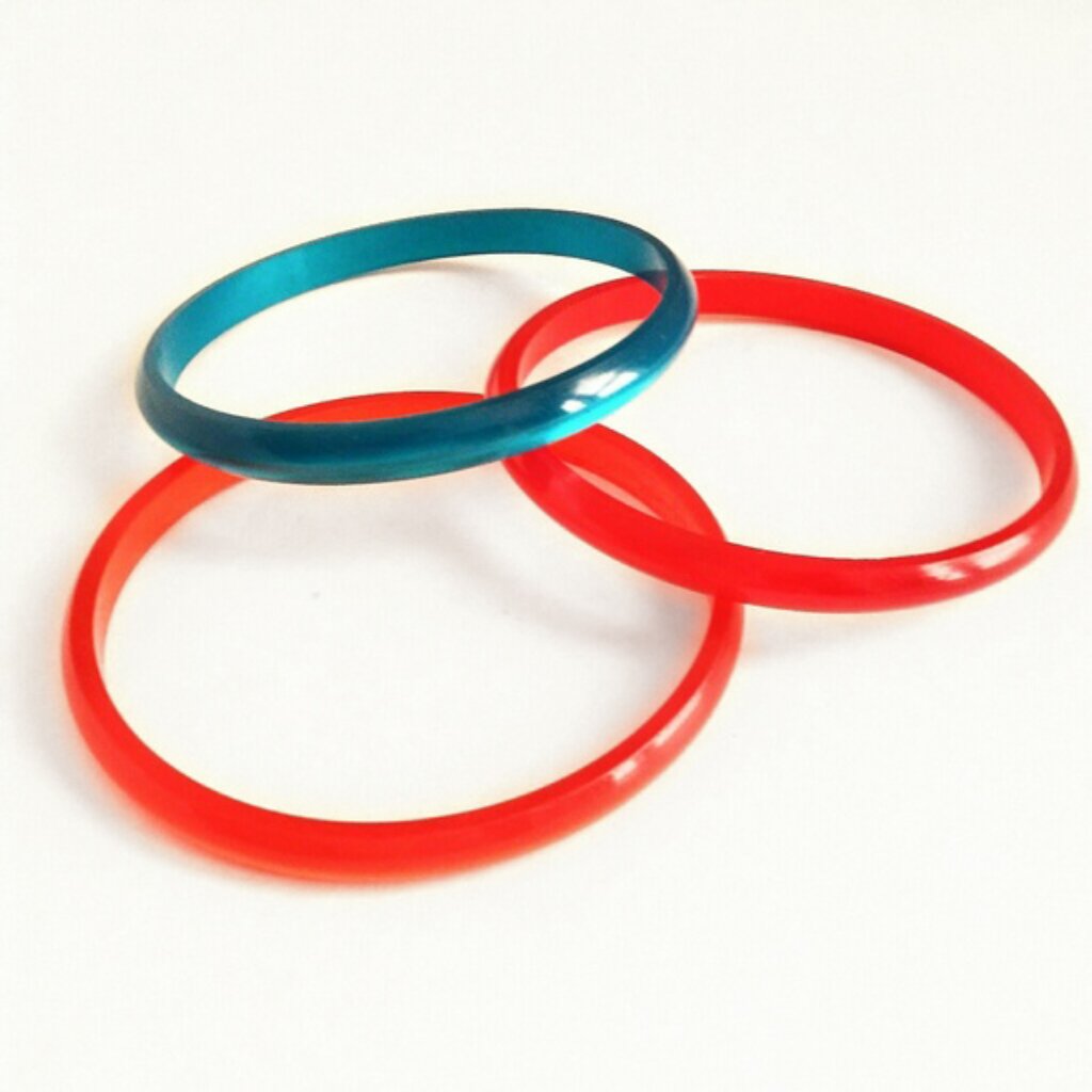 3 Plastic Bangle Bracelets